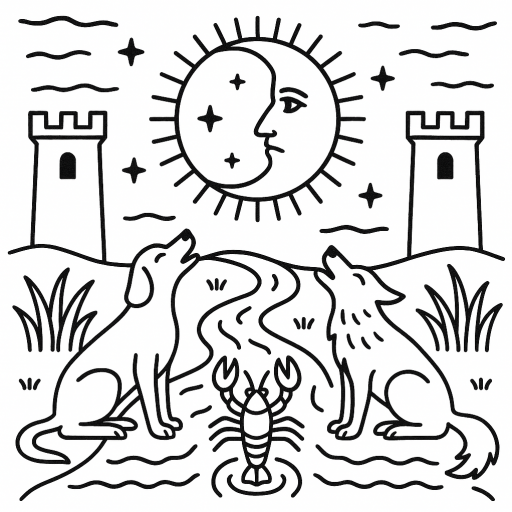 Illustration der Tarotkarte DER MOND